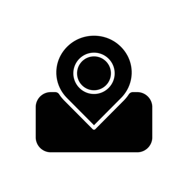 Maps App Schwarzes Glyphen Symbol Echtzeit Standort Gps Street View — Stockvektor