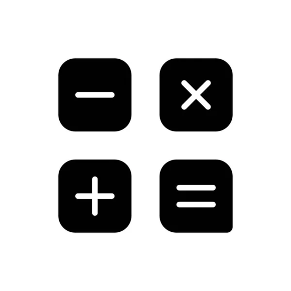 Ikona Černého Glyfu Aplikace Kalkulačka Aritmetické Operace Provádím Výpočty Sčítání — Stockový vektor