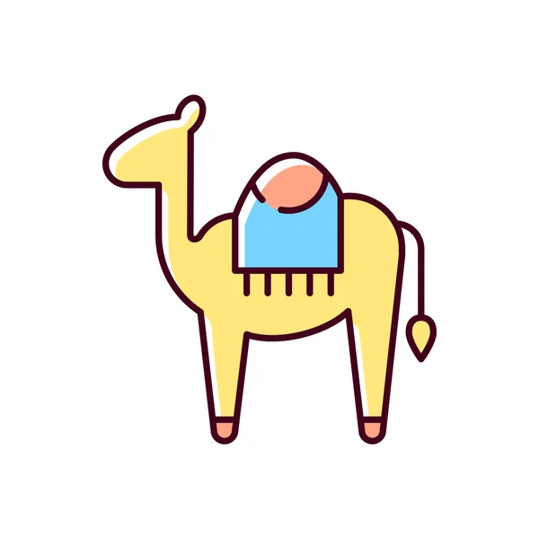 Camel Icono Color Rgb Gran Animal Con Dos Bolsas Agua — Archivo Imágenes Vectoriales