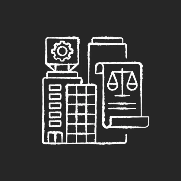 Rechtsperson Kreide Weißes Symbol Auf Schwarzem Hintergrund Modernes Unternehmertum Büromietvertrag — Stockvektor