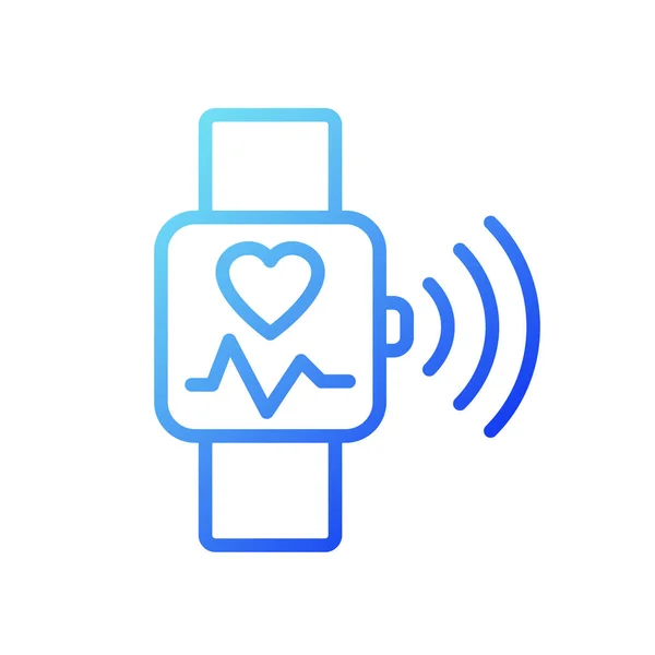 Lineares Vektor Symbol Zur Überwachung Der Herzfrequenz Pulskontrolle Smartwatch App — Stockvektor