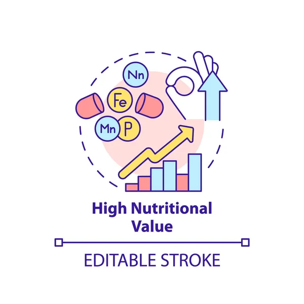 Значок Концепции Высокой Питательной Ценности Питательные Вещества Витамины Преимущества Uht — стоковый вектор