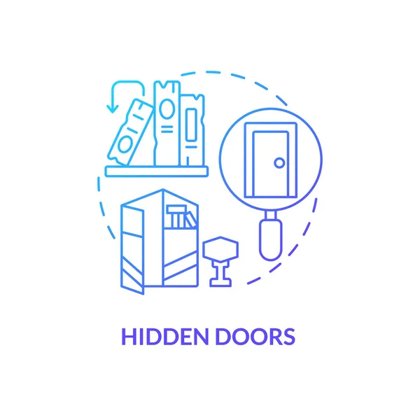 Portes Cachées Bleu Dégradé Concept Icône Salle Évasion Disposent Idée — Image vectorielle