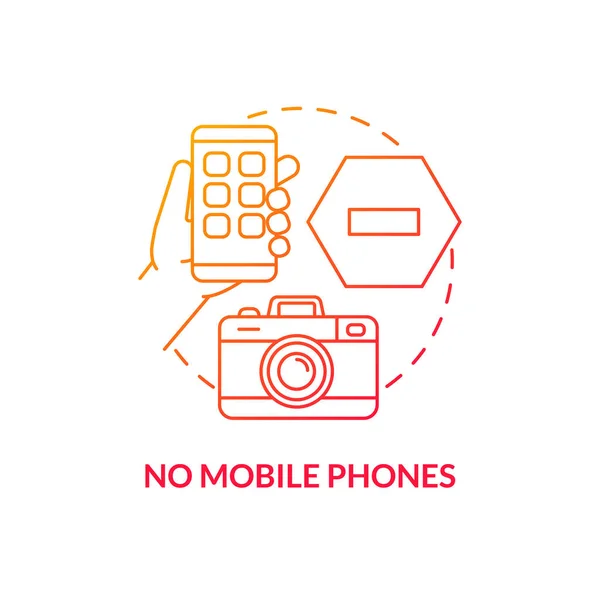 Žádné Mobilní Telefony Červené Gradient Koncept Ikony Zákaz Únikové Místnosti — Stockový vektor