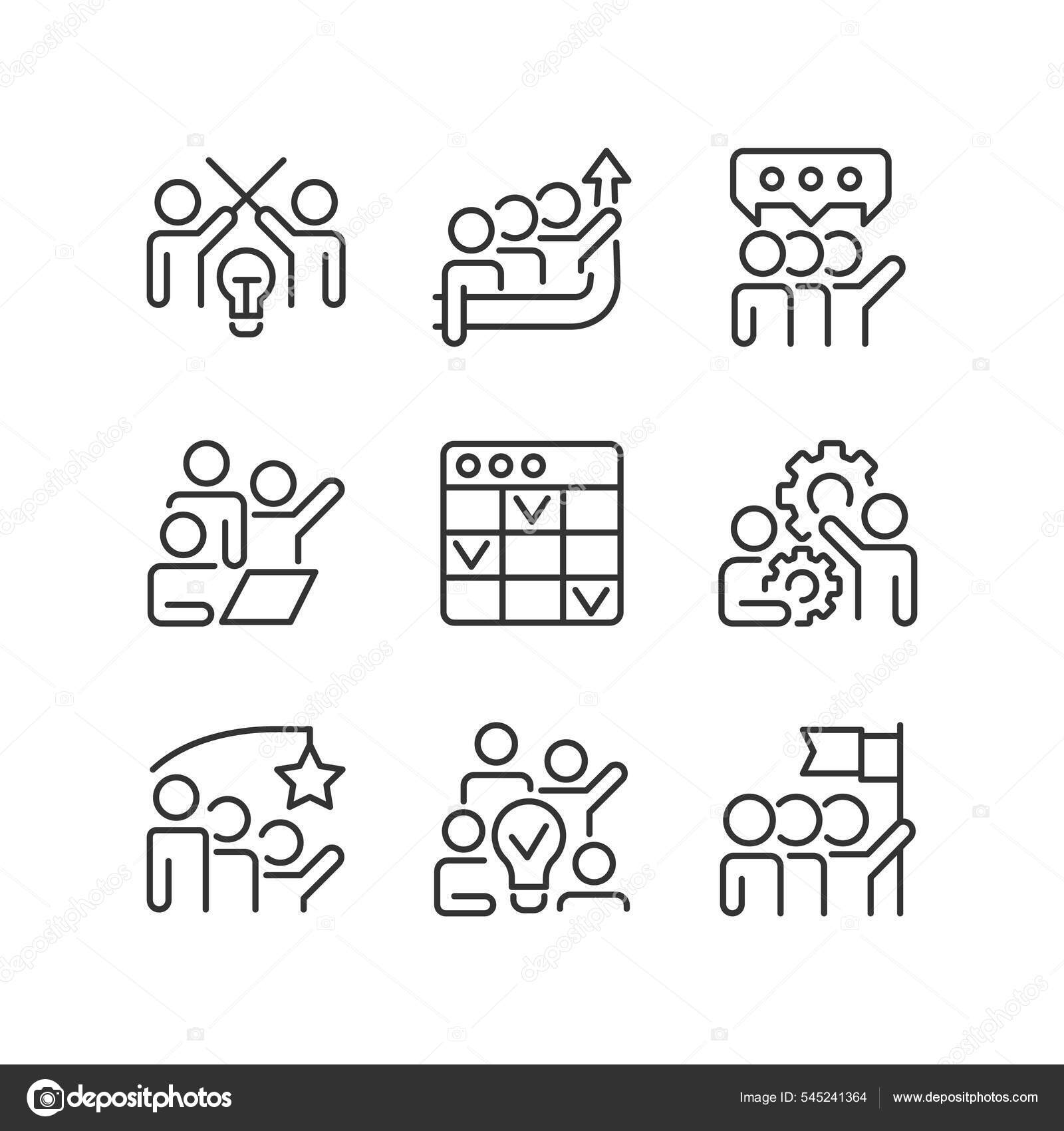 Collaboration Pixel 아이콘 협력을 파트너 뇌졸중 스톡 벡터 - ©IMG visuals icons 545241364