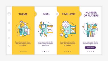 Kaçış odaları şablonunda sarı parçalar var. Oyuncuların sayısı ve gol. Doğrusal konsept simgeleriyle cevap veren mobil web sitesi. Web sayfasında 4 basamaklı ekranlar. Kullanılan Lato Kalın, Düzenli yazı tipleri