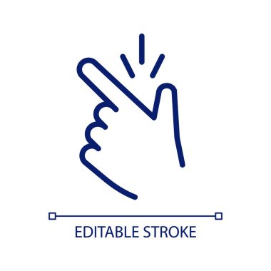 Yeni fikirler metafor pikseli mükemmel RGB renk simgesi. Parmaklarını şıklatıyor. Tamam jest. Düşünceni hatırla. İzole vektör çizimi. Basit bir çizgi çizimi. Düzenlenebilir felç. Kullanılan Arial yazı tipi