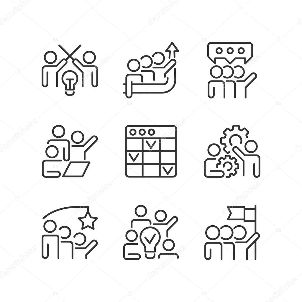 Conjunto Iconos Lineales Perfectos Píxeles Colaboración Asociación Para  Cooperación Proceso Vector de stock por ©IMG visuals icons 545241364, image size:1024x1024