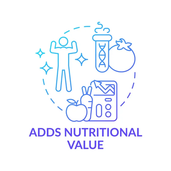 Añade Valor Nutricional Icono Concepto Gradiente Azul Alimentos Modificados Genéticamente — Archivo Imágenes Vectoriales