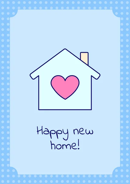 Happy New Home Greeting Card Color Icon Element Celebrating Relocation — Stock Vector