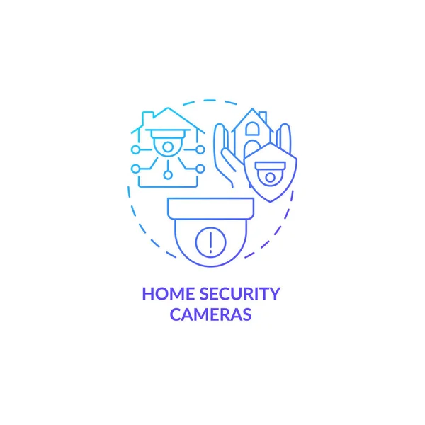 Cámaras Seguridad Del Hogar Icono Concepto Gradiente Azul Smart Home — Vector de stock