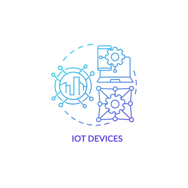 Ikona Konceptu Iot Devices Blue Gradient Inteligentní Technologie Produkt Abstraktní — Stockový vektor