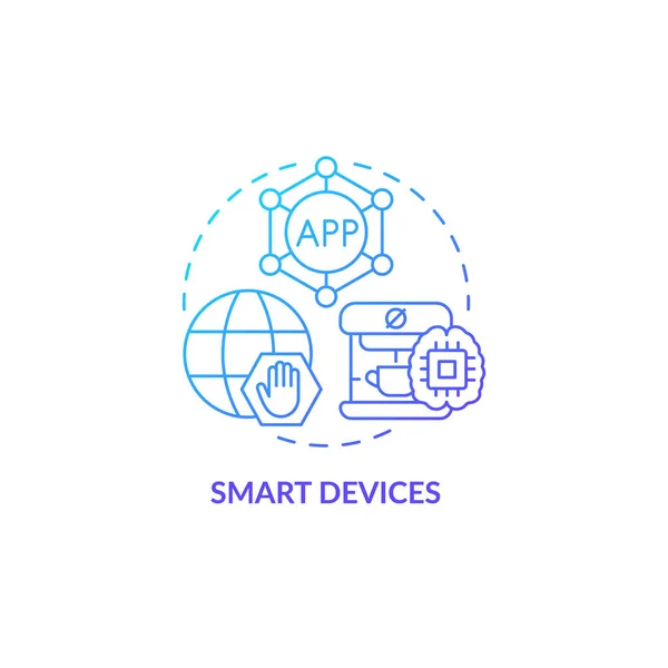 Έξυπνες Συσκευές Μπλε Ιδέα Κλίση Εικονίδιο Καινοτόμες Αφηρημένη Ιδέα Της — Διανυσματικό Αρχείο