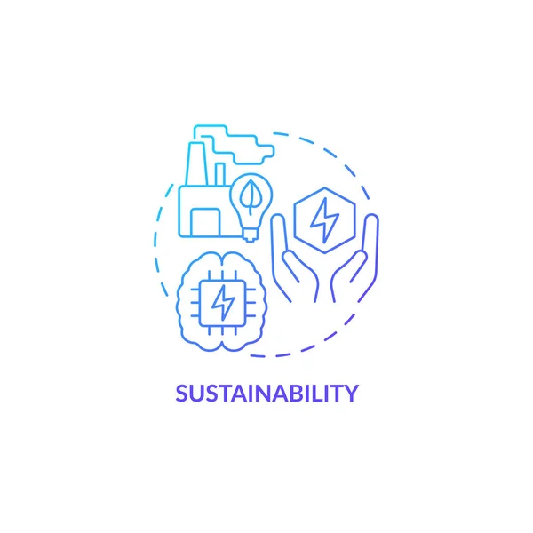 Sustainability Blue Gradient Concept Icon Smart Technologies Benefit Abstract Idea — Stock Vector