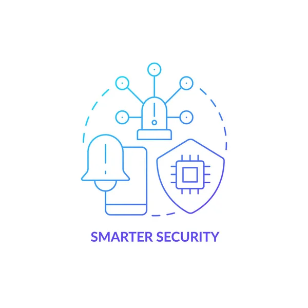 Icono Concepto Gradiente Azul Seguridad Más Inteligente Tecnología Inteligente Para — Archivo Imágenes Vectoriales