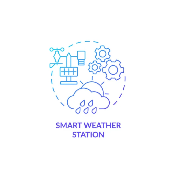 Smart Station Météo Bleu Dégradé Concept Icône Gadget Pour Agriculteurs — Image vectorielle