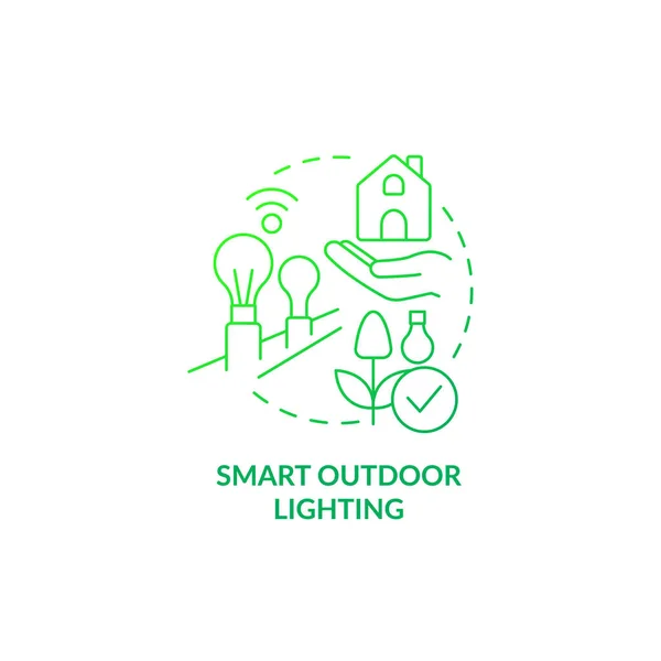 Iluminação Livre Inteligente Ícone Conceito Gradiente Verde Inovação Jardinagem Ideia — Vetor de Stock