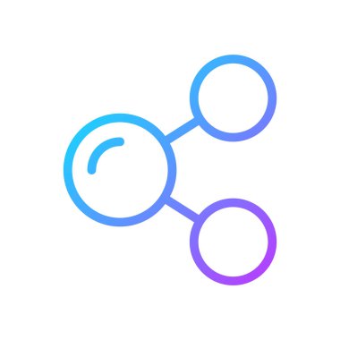 Sosyal medya gradyan doğrusal vektör simgesini paylaşıyor. Pazarlama stratejisi. Promosyon kampanyası. İnternetteki mağaza. İnce çizgi renk sembolü. Modern tarz pictogram. Vektör izole çizimi