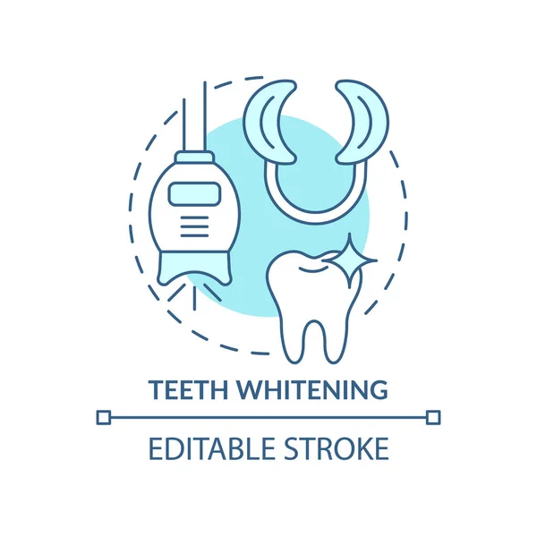 Diş Beyazlatıcı Turkuaz Konsept Simgesi Kozmetik Dişçiliği Soyut Fikir Ince — Stok Vektör