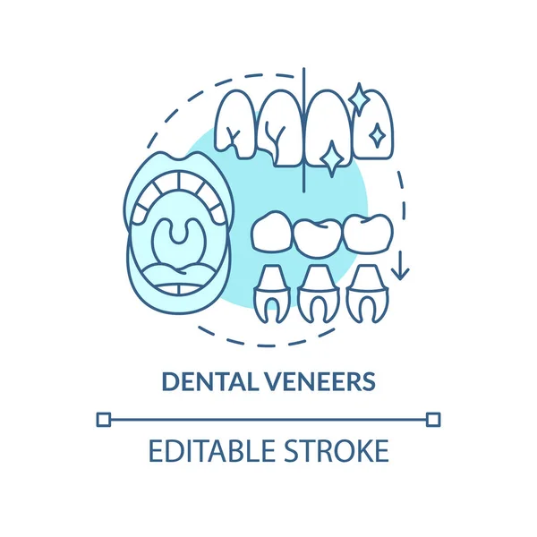 Chapas Dentales Icono Concepto Turquesa Odontología Estética Idea Abstracta Ilustración — Archivo Imágenes Vectoriales