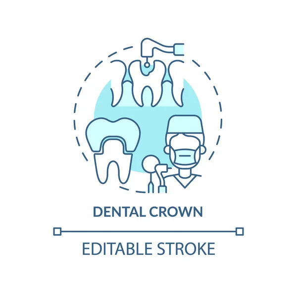 Οδοντικό Στέμμα Τιρκουάζ Έννοια Εικονίδιο Αισθητική Οδοντιατρική Τύπου Αφηρημένη Ιδέα — Διανυσματικό Αρχείο