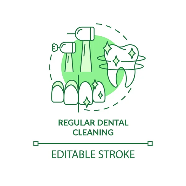 Icono Regular Concepto Limpieza Dental Verde Quitar Placa Los Restos — Archivo Imágenes Vectoriales