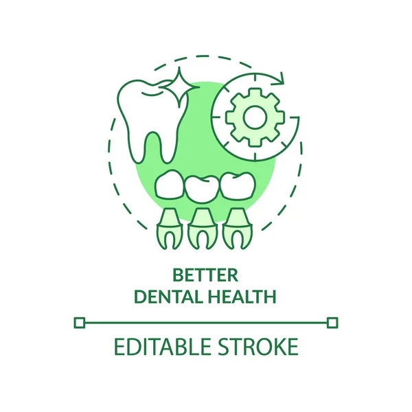 Καλύτερη Οδοντιατρική Υγεία Πράσινο Εικονίδιο Έννοια Αισθητική Οδοντιατρική Αφηρημένη Ιδέα — Διανυσματικό Αρχείο