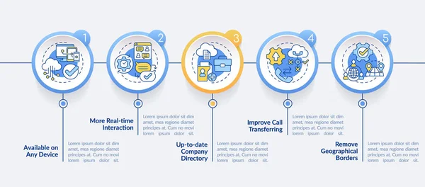 Ucaas Profitiert Kreis Infografik Vorlage Geschäftsprozess Datenvisualisierung Schritten Prozess Zeitleiste — Stockvektor