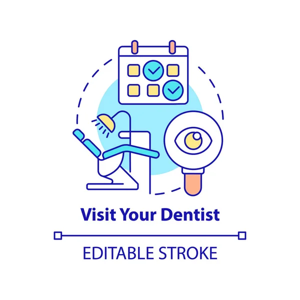 Επισκεφθείτε Εικονίδιο Ιδέα Οδοντίατρος Οδοντιατρική Φροντίδα Αφηρημένη Ιδέα Λεπτή Γραμμή — Διανυσματικό Αρχείο