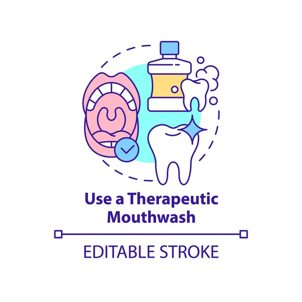 Use Therapeutic Mouthwash Concept Icon Periodontitis Prevention Abstract Idea Thin — Stock Vector