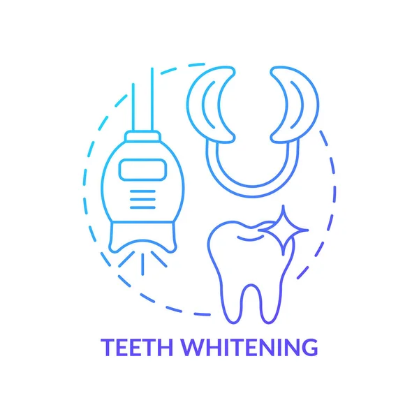 歯は青グラデーションのコンセプトアイコンを白くします 化粧品歯科抽象的なアイデア細い線図 プロの治療だ 表面の汚れを除去します 独立した外形図面 無数のPro Boldフォントが使われます — ストックベクタ