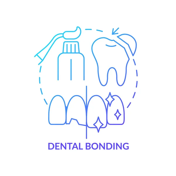 Vinculación Dental Icono Concepto Gradiente Azul Tipo Mejora Cosmética Idea — Archivo Imágenes Vectoriales