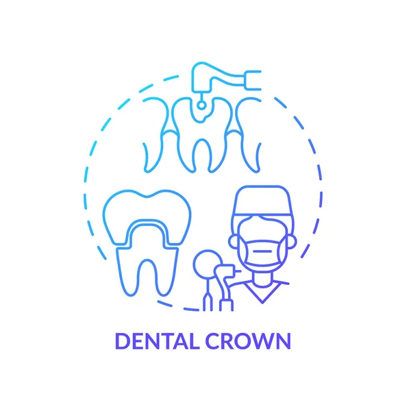 Icono Concepto Gradiente Azul Corona Dental Estética Odontología Tipo Idea — Archivo Imágenes Vectoriales
