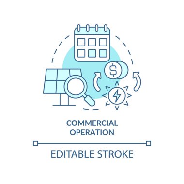 Ticari operasyon turkuvaz konsept ikonu. Proje testi. PPA 'nın zaman çizelgesi soyut fikir ince çizgi çizimi. İzole bir taslak çizim. Düzenlenebilir felç. Arial, Myriad Pro-Kalın yazı tipleri