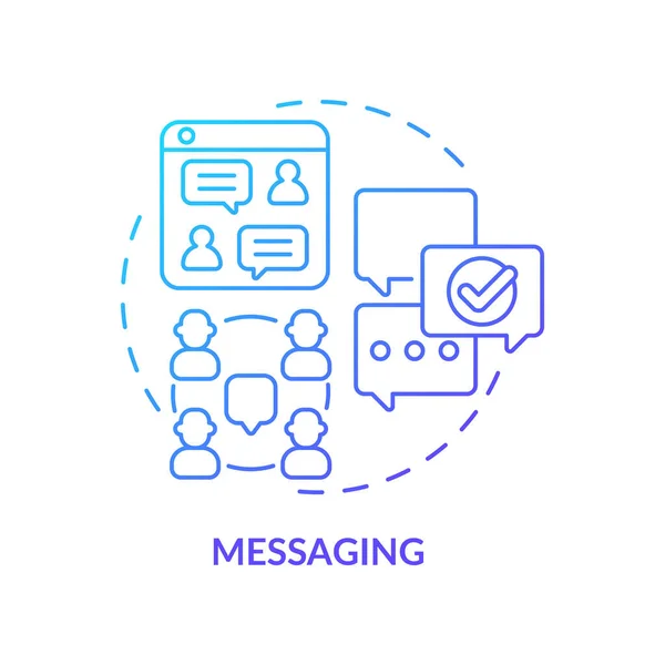 Mensajería Icono Concepto Gradiente Azul Chat Texto Vivo Comunicación Usuarios — Archivo Imágenes Vectoriales