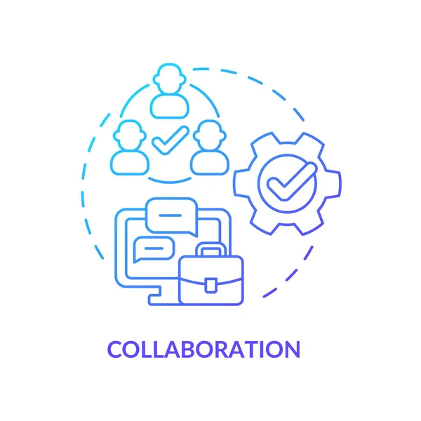 Icône Concept Dégradé Bleu Collaboration Outils Communication Travail Fonction Idée — Image vectorielle