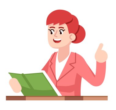 Anaokulu öğrencilerine yarı düz RGB renk çizimi öğretiyorum. Okuldan sonra özel ders. Eğitim deneyimi. Çocuklara kitap okuyan kadın öğretmen beyaz arka planda izole edilmiş çizgi film karakteri