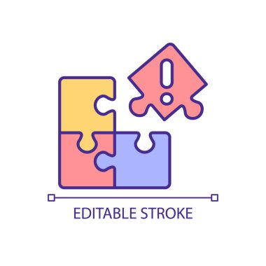 Takım oluşturma sorunu RGB renk simgesi. Ağ bağlantısı sağlanamadı. Toplum sorunu. İzole vektör çizimi. Basit bir çizgi çizimi. Düzenlenebilir felç. Kullanılan Arial yazı tipi