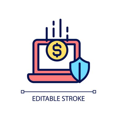 Bağış platformu pikseli mükemmel RGB renk simgesi. İnternetten bağış alıyormuş. Kâr amacı gütmeyen. İzole vektör çizimi. Basit bir çizgi çizimi. Düzenlenebilir felç. Kullanılan Arial yazı tipi