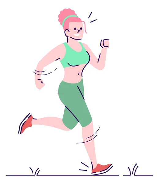 Amélioration Humeur Avec Des Exercices Semi Plat Illustration Vectorielle Couleur — Image vectorielle