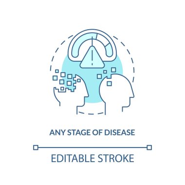 Turkuaz konsept ikonunun herhangi bir aşaması. Palyatif bakım karakteristik soyut fikir ince çizgi çizimi. İzole bir taslak çizim. Düzenlenebilir felç. Arial, Myriad Pro-Kalın yazı tipleri