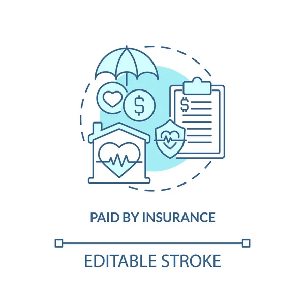 Dibayar Oleh Ikon Konsep Pirus Asuransi Ciri Khas Perawatan Paliatif - Stok Vektor