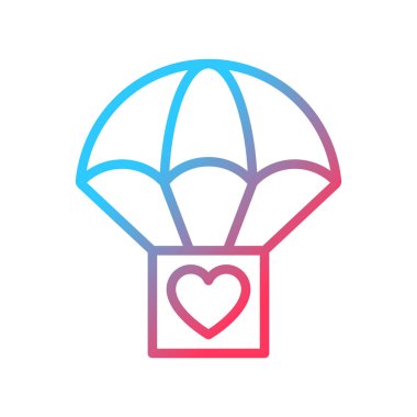 İnsani yardım gradyan doğrusal vektör ikonu. Hayat kurtaran destek. Gönüllü hizmet. Yiyecek yardımı sağlayın. Felaket yardımı. İnce çizgi renk sembolü. Modern tarz pictogram. Vektör izole çizimi