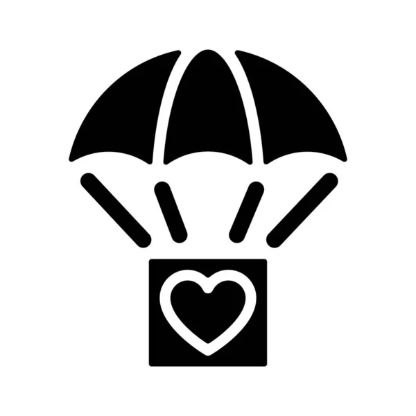 Humanitäre Hilfe Schwarzes Glyph Symbol Lebensrettende Hilfe Freiwilligendienst Bereitstellung Von — Stockvektor