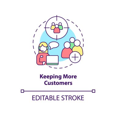 Daha fazla müşteri konsepti ikonu tutmak. Müşterileri cezbetmek. Banka soyut fikir çizgisi çiziminde BPA 'nın faydaları. İzole bir taslak çizim. Düzenlenebilir felç. Arial, Myriad Pro-Kalın yazı tipleri