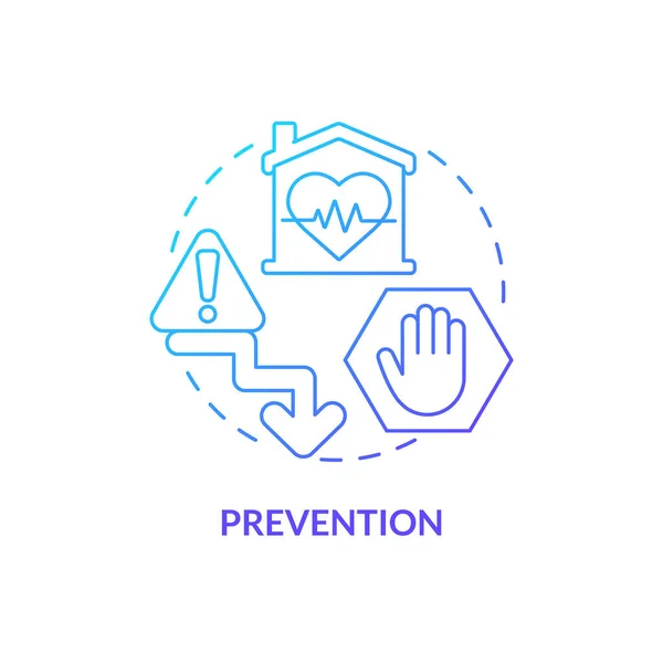 Prevention Blue Gradient Concept Icon Support Ill Patient Condition Palliative — Stock Vector