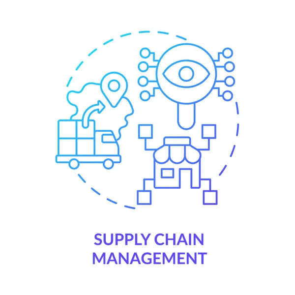 Ellátási Lánc Menedzsment Kék Gradiens Koncepció Ikon Digitális Átalakulás Példák — Stock Vector