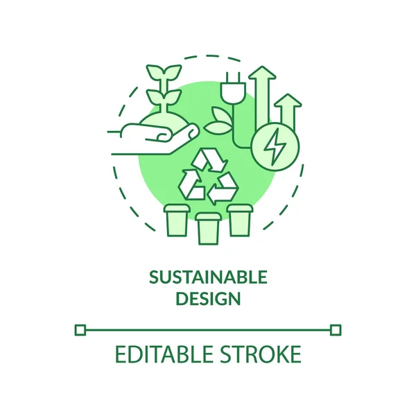 Udržitelný Design Zelená Koncepce Ikona Principy Regulace Městské Infrastruktury Abstraktní — Stockový vektor