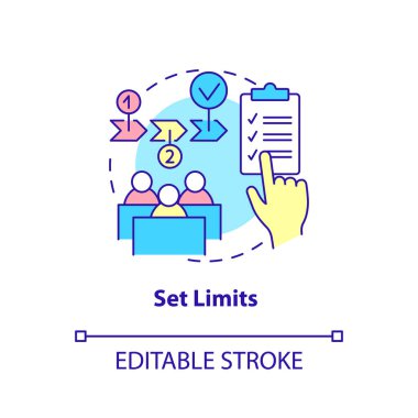 Konsept simgesini ayarla. Sınıf disiplini. Öğretmen için bahşiş. Düzensizliği yönetmek soyut fikir ince çizgi çizimi. İzole bir taslak çizim. Düzenlenebilir felç. Arial, Myriad Pro-Kalın yazı tipleri