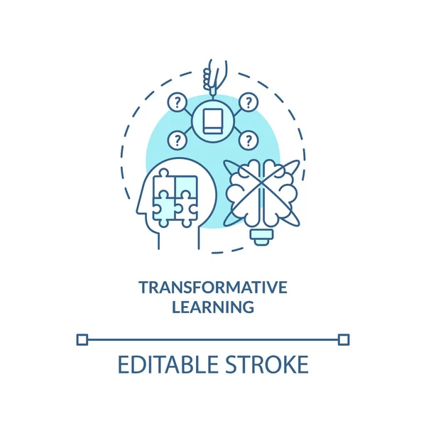 Icono Concepto Aprendizaje Transformador Turquesa Teorías Formas Educación Adultos Idea — Vector de stock